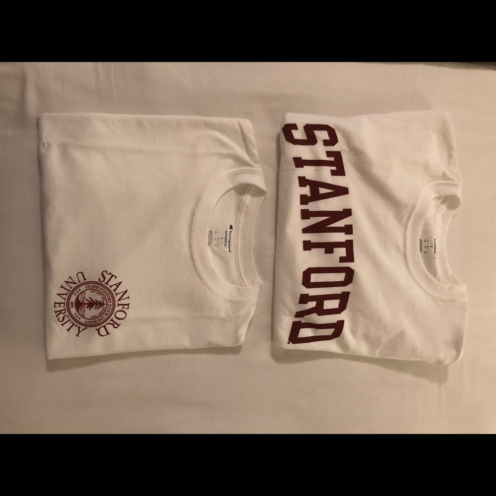 2 NEW Champion Stanford White Red Tee Shirts